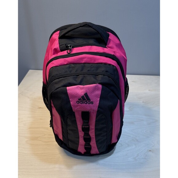 Adidas Load Spring Backpack Black Pink Laptop Tablet Sleeve Pockets Side Pockets - Picture 2 of 10